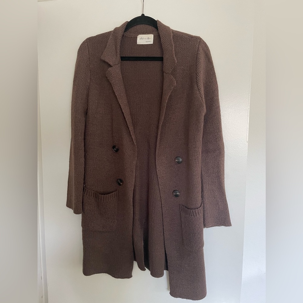 Brown coatigan sweater